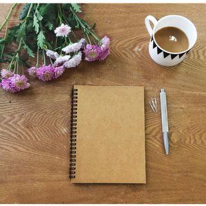 set of 3 kraft spiral notebooks